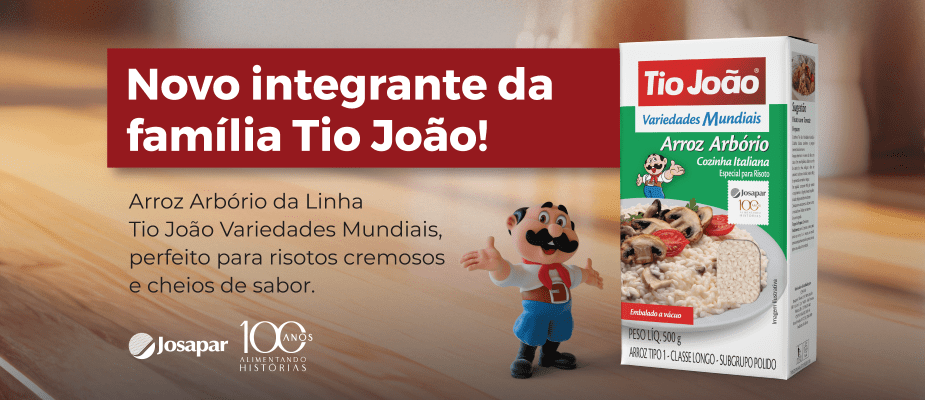 Imagem destaque: Tio João amplia linha Variedades Mundiais com o Arroz Arbório