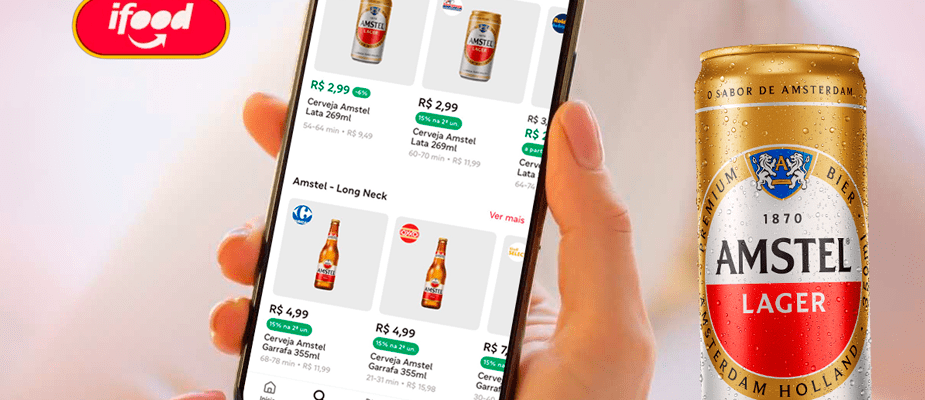 Imagem destaque: Em parceria com iFood e GPA, Amstel amplia presença no e-commerce