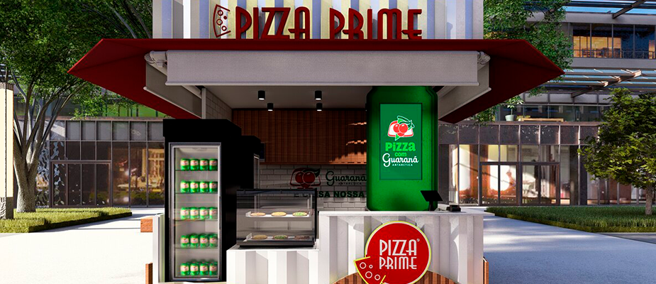 Imagem destaque: Em collab com Guaraná Antarctica, Pizza Prime lança quiosque em Itupeva (SP)