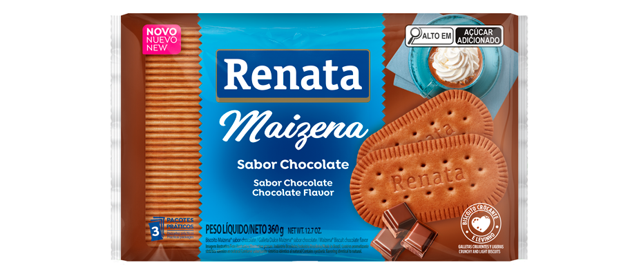 Imagem destaque: Renata amplia portfólio com lançamento do Biscoito Maizena Chocolate