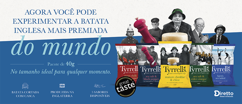 Imagem destaque: Tyrrells apresenta nova embalagem de 40g e amplia acesso no varejo