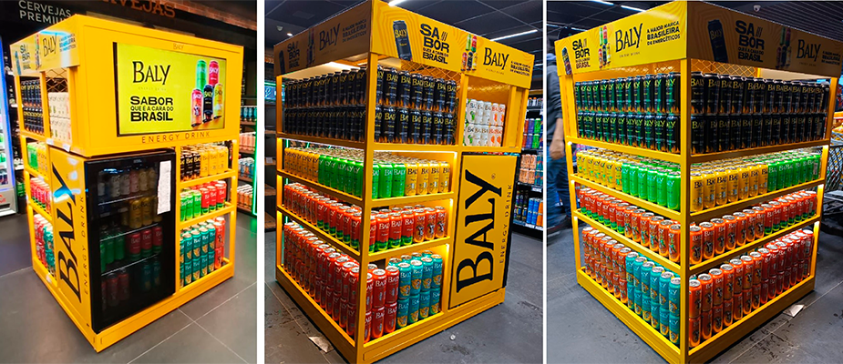 Imagem destaque: Baly aposta em novo formato com exposição 360º em supermercado