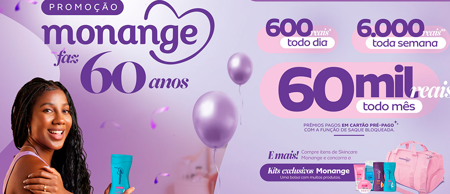 Imagem destaque: Monange lança promoção nacional com prêmios diários, semanais e mensais