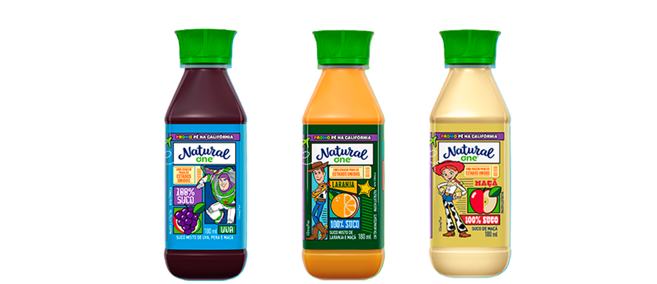 Imagem destaque: Natural One lança linha de suco infantil inspirada em Toy Story