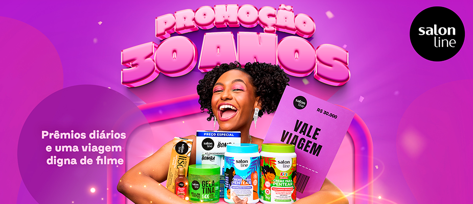 Imagem destaque: Campanha de aniversário da Salon Line distribui prêmios diários, incluindo viagem