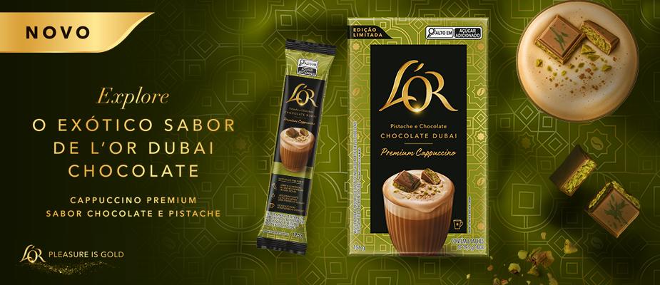 Imagem destaque: L’OR amplia aposta no mercado de sachês e lança cappuccino Dubai Chocolate