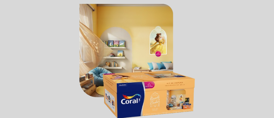 Imagem destaque: Coral lança edição limitada de kits de pintura com princesas da Disney