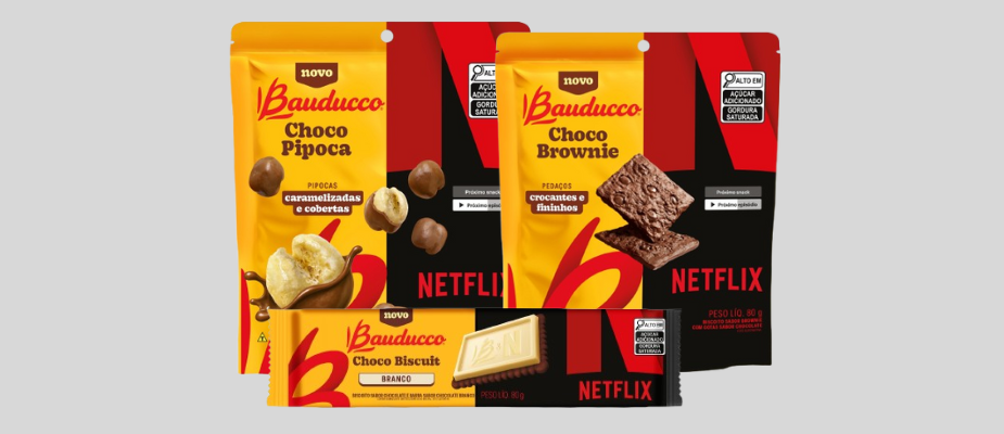 Imagem destaque: Bauducco e Netflix lançam snacks e embalagens personalizadas