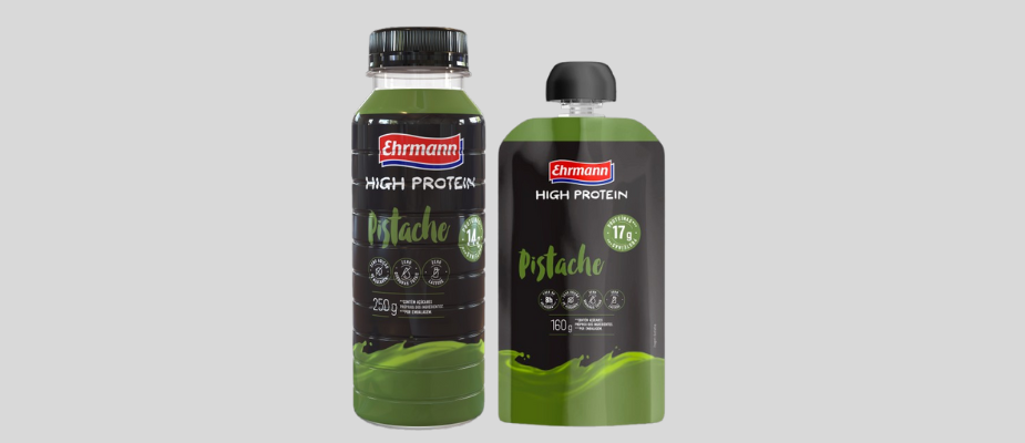 Imagem destaque: Ehrmann adiciona iogurtes de pistache à linha High Protein