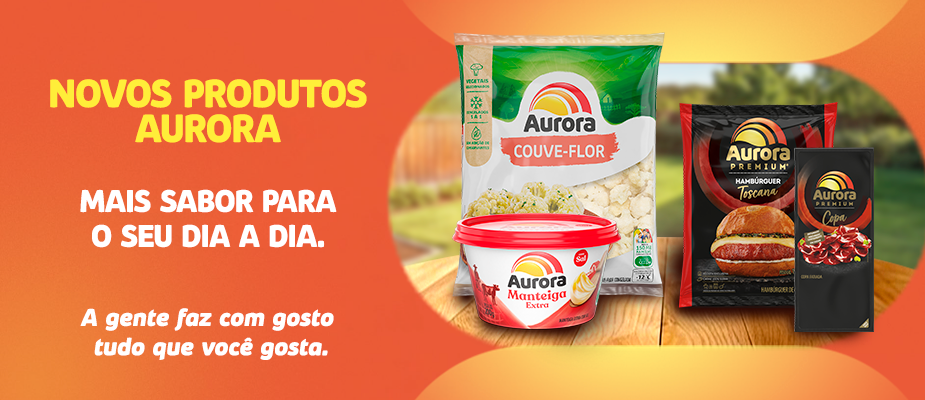 Imagem destaque: Aurora Coop apresenta novidades em vegetais congelados, lácteos, frios e hambúrgueres