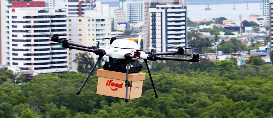 Imagem destaque: iFood anuncia retomada e expansão da operação de entregas por drones