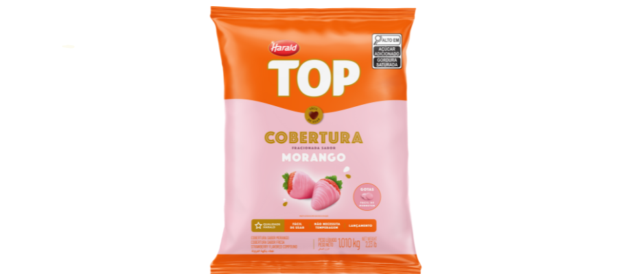 Imagem destaque: Harald lança Cobertura TOP sabor Morango para confeitaria profissional
