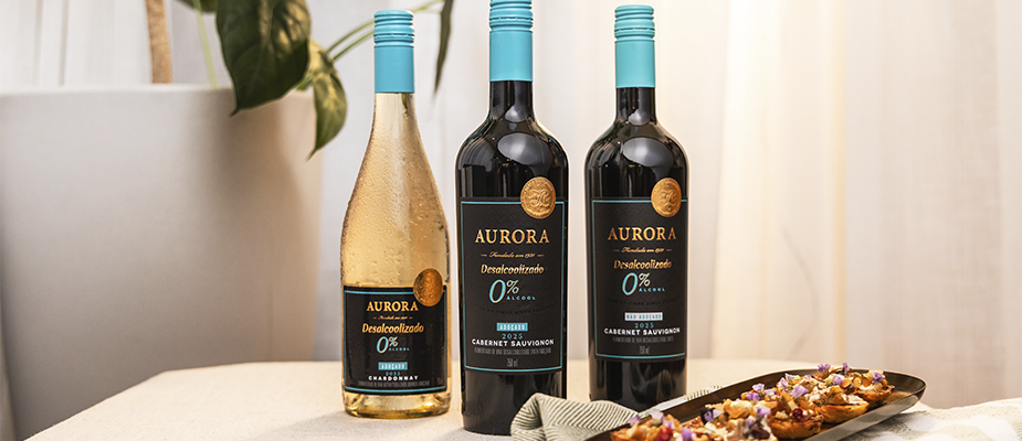Imagem destaque: Vinícola Aurora lança três rótulos desalcoolizados