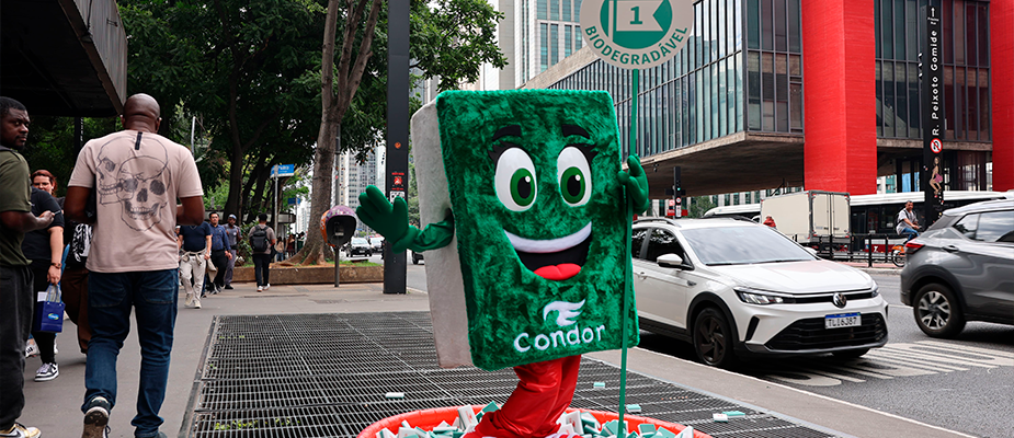 Imagem destaque: Condor realiza ação com esponja biodegradável em São Paulo (SP) e Belém (PA)
