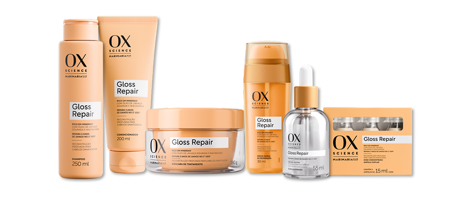 Imagem destaque: OX Cosméticos lança linha OX Science Gloss Repair com Mari Maria