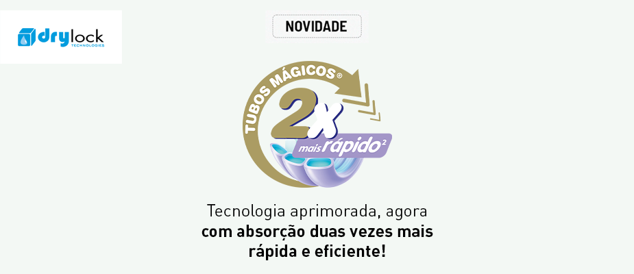 Imagem destaque: Drylock revoluciona com Tubos Mágicos® 2x: absorção ultrarrápida