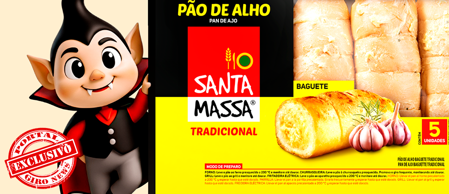 Imagem destaque: Santa Massa lança mascote e reforça período mais forte do ano para vendas de pão de alho