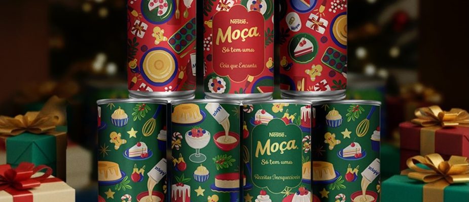 Imagem destaque: Leite Moça lança latas litografadas temáticas de Natal