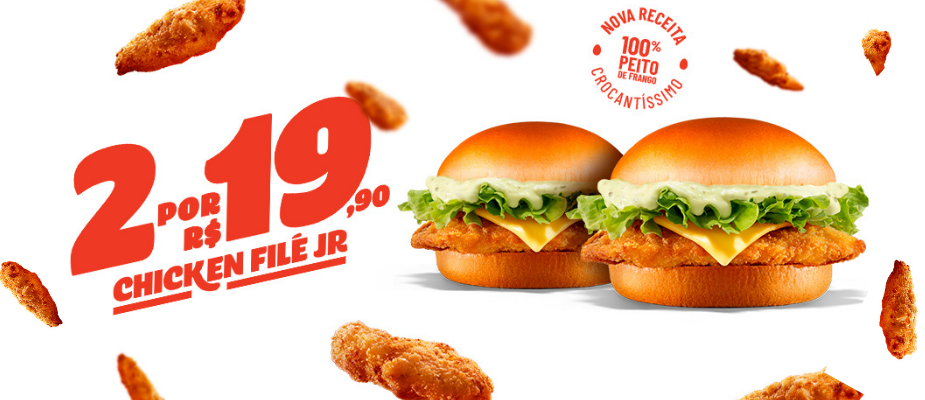 Imagem destaque: Bob’s traz promoção ‘Dupla Chicken Filé Jr’ para fortalecer categoria de frango