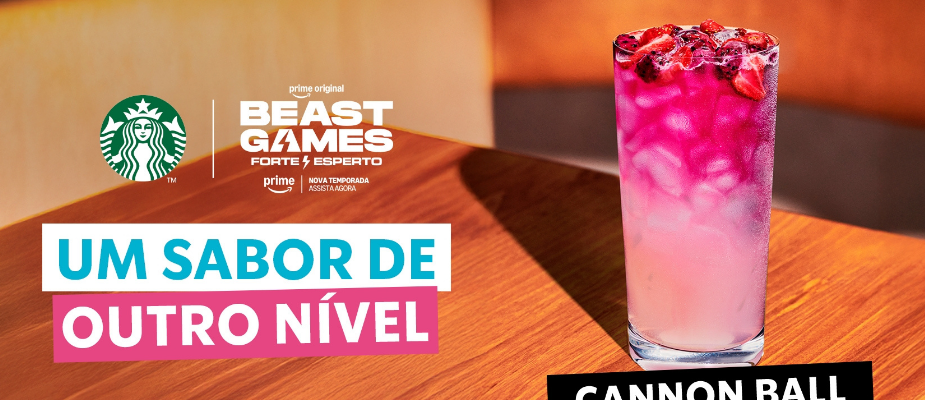 Imagem destaque: Starbucks lança bebida ‘Cannon Ball’ em parceria com MrBeast