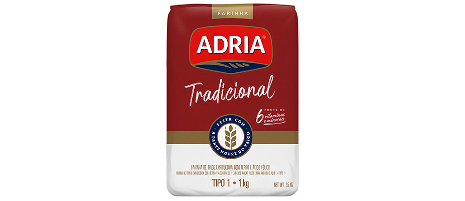 Imagem destaque: Adria lança farinha de 1kg em embalagem sustentável
