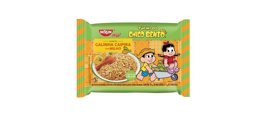 Imagem destaque: Nissin lança sabor Galinha Caipira com Milho na linha Turma do Chico Bento