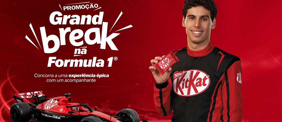 Imagem destaque: Com Gabriel Bortoleto, KitKat amplia presença na Fórmula 1 com promoções e experiências