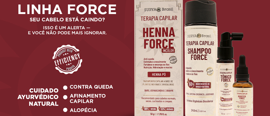 Imagem destaque: Focada no combate à queda capilar, Surya Brasil lança linha Force