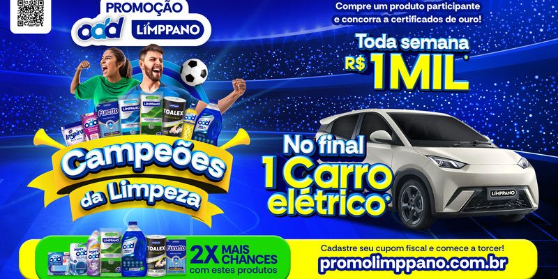 Imagem destaque: ODD e Limppano lançam promoção com sorteio de carro elétrico e prêmios semanais