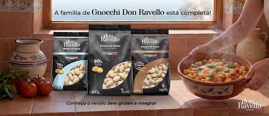 Imagem destaque: Don Ravello amplia portfólio com nova linha de gnocchi sem glúten e integral