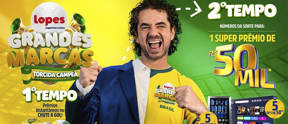 Imagem destaque: Lopes Supermercados une promoção e futebol na 5ª edição da campanha Grandes Marcas