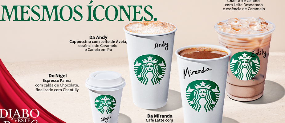 Imagem destaque: Starbucks lança bebidas inspiradas no filme ‘O Diabo Veste Prada 2’