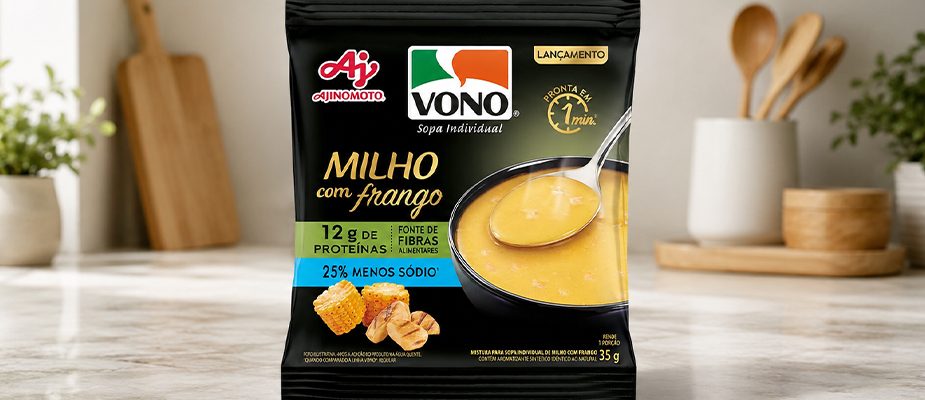 Imagem destaque: VONO amplia linha de sopas proteicas com sabor milho com frango