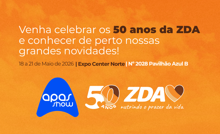 Imagem: ZD Alimentos celebra 50 anos e aposta em inovação na APAS Show 2026 com lançamentos em snacks, proteínas e lácteos