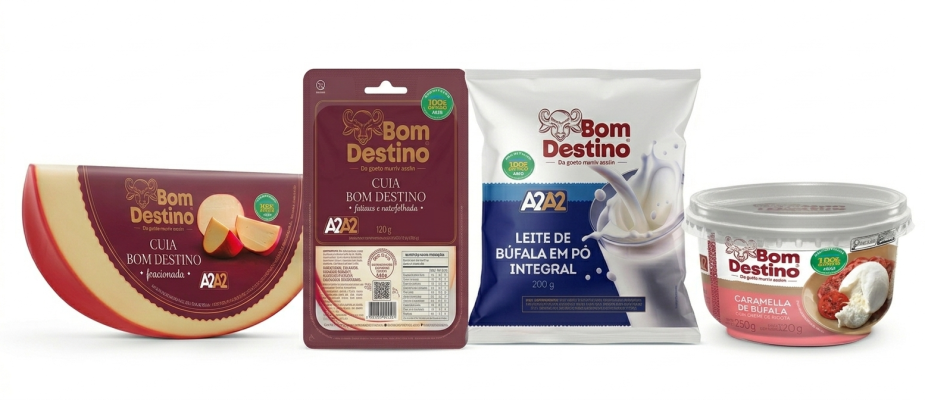 Imagem destaque: Bom Destino renova portfólio de derivados de búfala com linha de snacks, leite em pó e fatiados