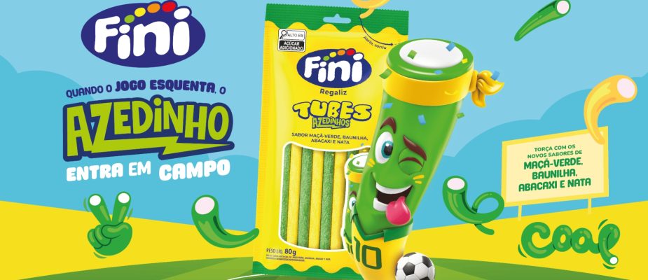 Imagem destaque: Fini investe em regaliz temático de futebol nas cores do Brasil