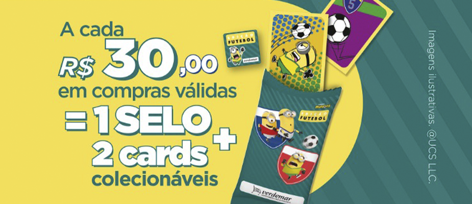 Imagem destaque: Verdemar une Copa do Mundo e Minions em campanha de selos colecionáveis