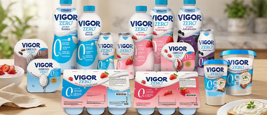 Imagem destaque: Vigor amplia linha Zero+ com novos iogurtes e requeijão zero lactose