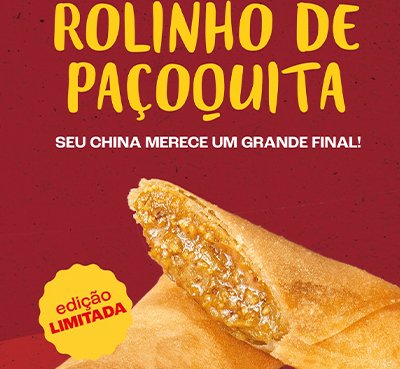 Imagem: Paçoquita vira recheio de harumaki em collab com China in Box