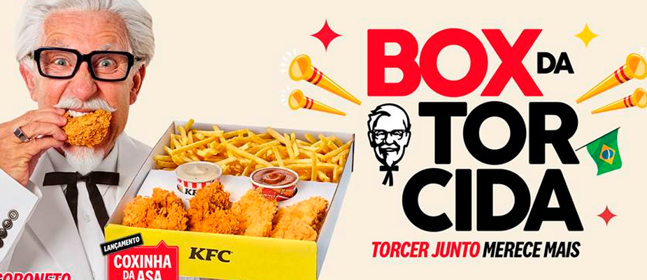 Imagem destaque: KFC une futebol e indulgência e lança ‘Box da Torcida’