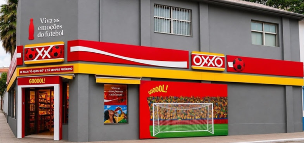 Imagem: Em parceria com a Coca-Cola, Oxxo cria loja inspirada no futebol