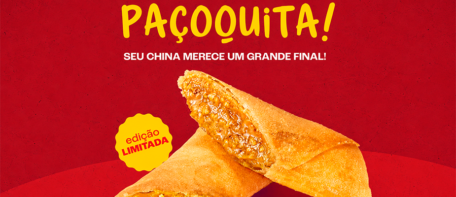 Imagem destaque: Paçoquita vira recheio de harumaki em collab com China in Box