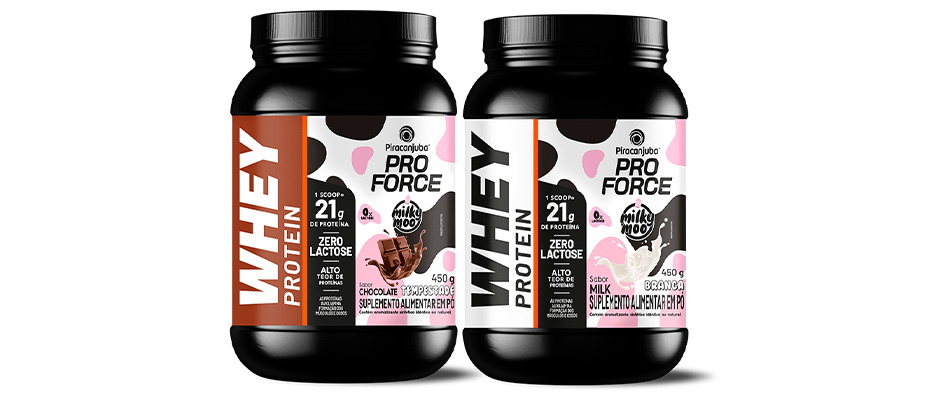 Imagem destaque: Piracanjuba ProForce e Milky Moo lançam linha de whey protein em pó