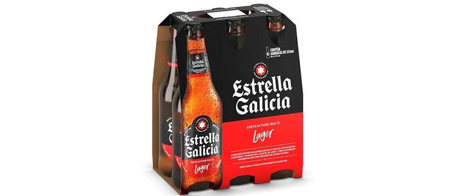 Imagem destaque: Apostando em circularidade, Estrella Galicia troca plástico em embalagens por papel-cartão