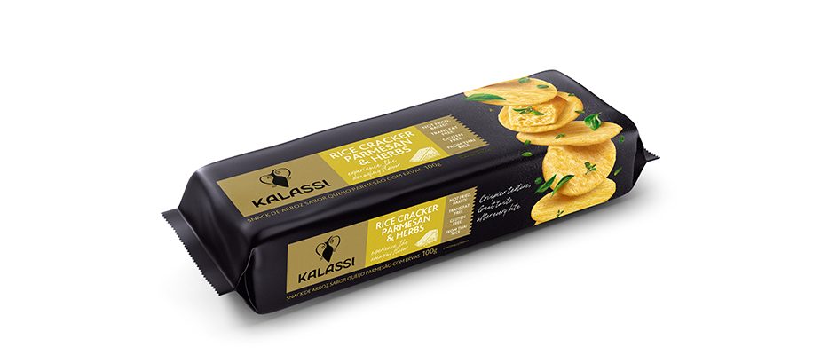 Imagem destaque: Kalassi ganha sabor Parmesão com Ervas na linha de snacks de arroz