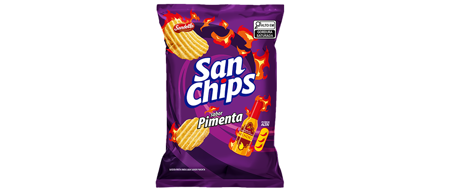 Imagem destaque: SanChips lança sabor pimenta em parceria com a Pimenta Mendez
