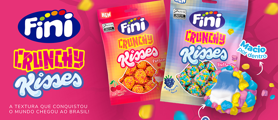 Imagem destaque: Fini aposta em tendência sensorial com a nova linha Crunchy Kisses