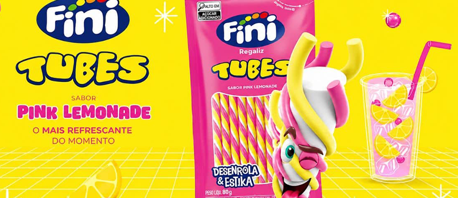 Imagem destaque: Fini amplia a linha Desenrola & Estika com Tubes Pink Lemonade