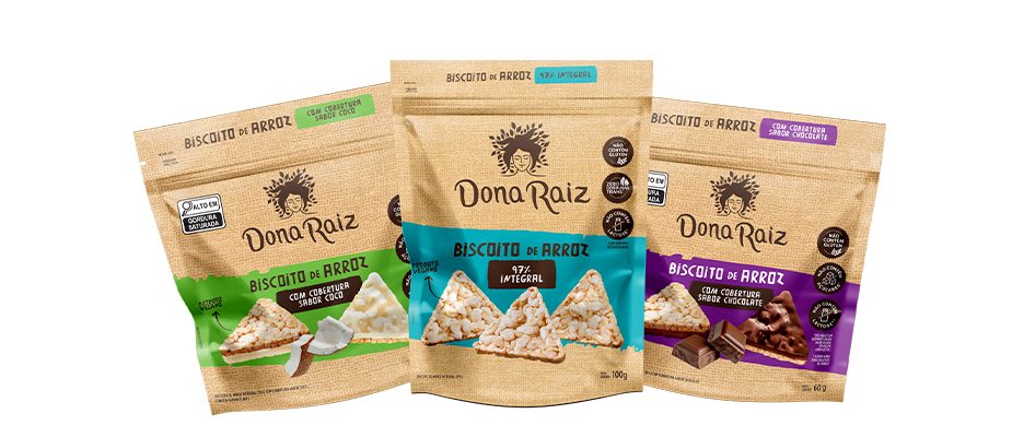 Imagem destaque: Dona Raiz amplia portfólio de snacks com biscoitos de arroz e chips de batata-doce