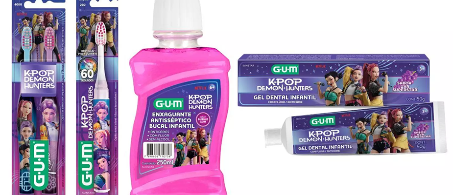 Imagem destaque: GUM lança linha Guerreiras do K-pop para higiene bucal infantil